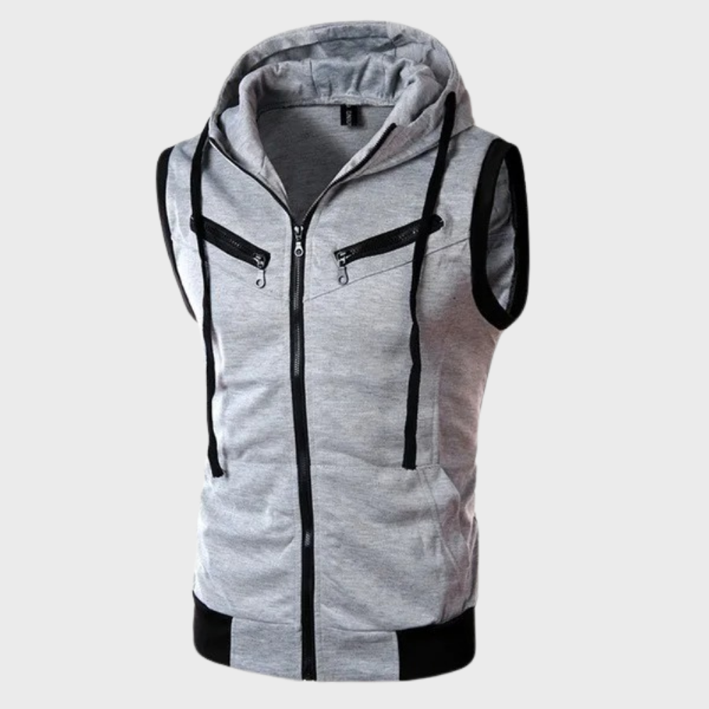 Launo | Sleeveless Hooded Cardigan For Men