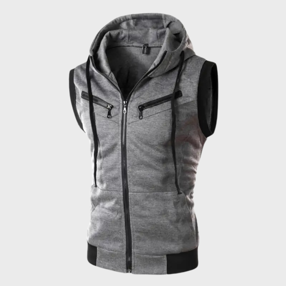 Launo | Sleeveless Hooded Cardigan For Men