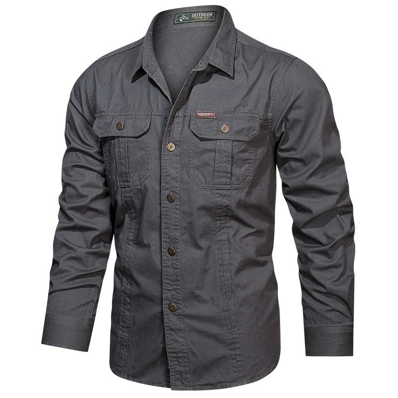Durable Cotton Long-Sleeve Shirt for Men