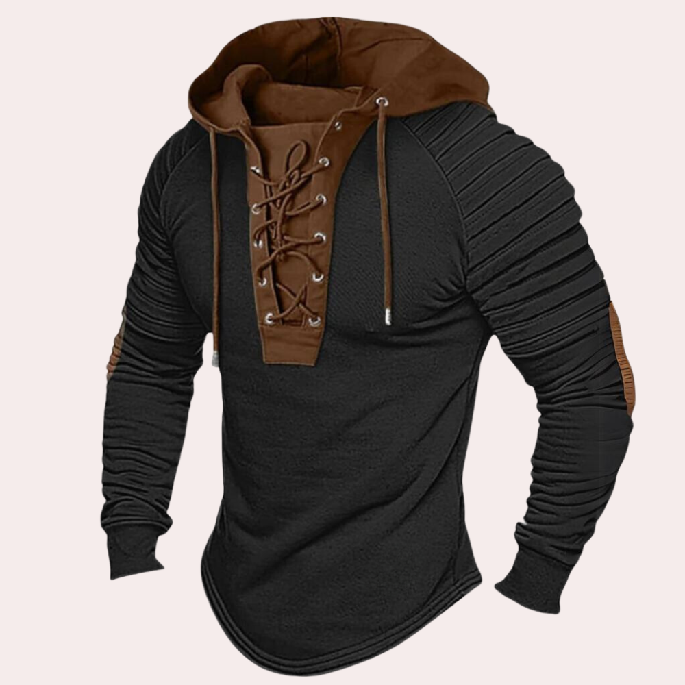 Jerico | Modern Men's Hooded Lace-Up Sweatshirt