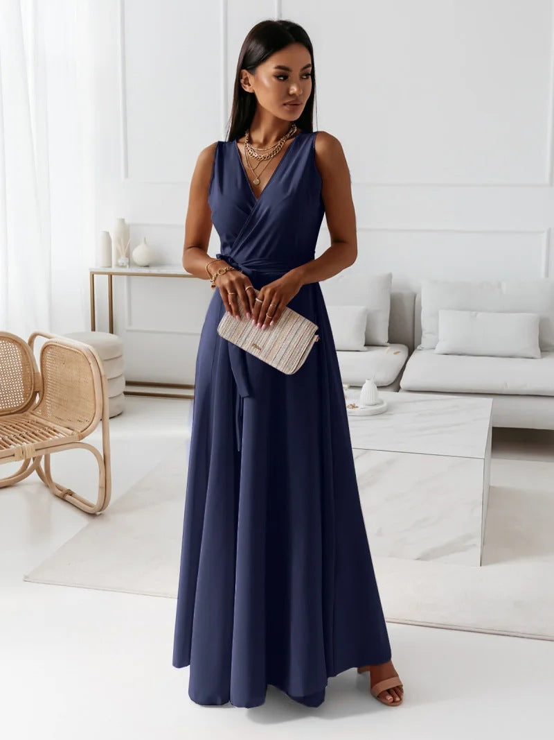 Stylish Maxi Dress with Tie-Waist for Women