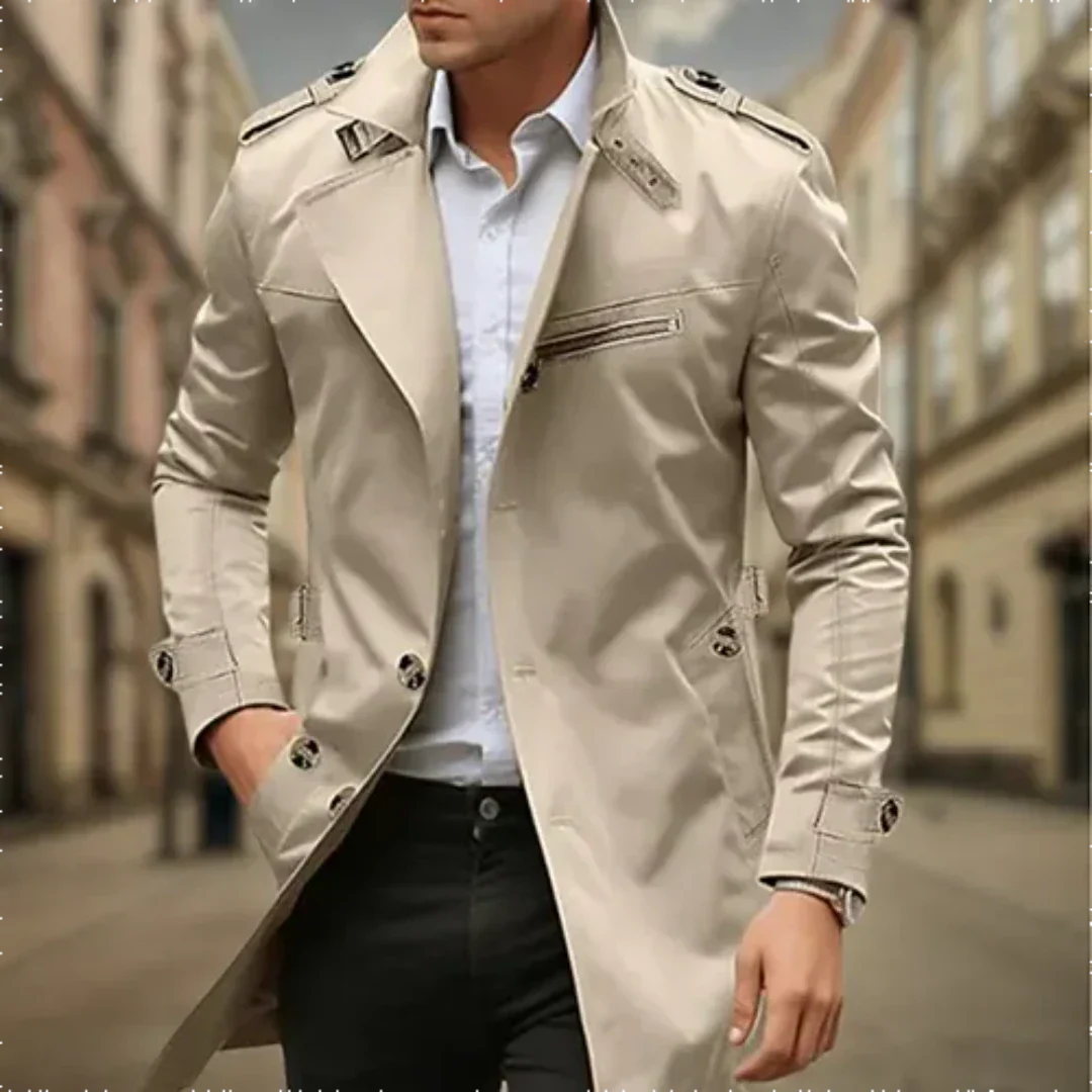 Said | Waterproof Double-Breasted Trench Coat for Men