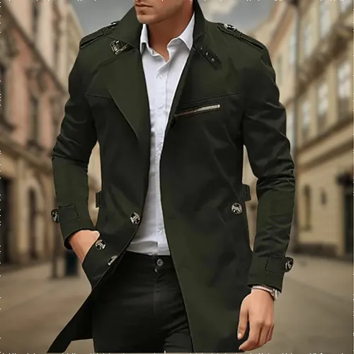 Said | Waterproof Double-Breasted Trench Coat for Men