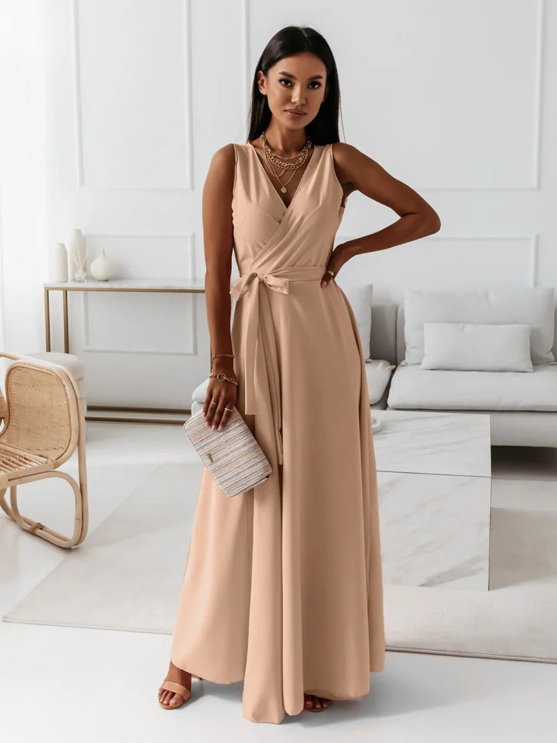 Stylish Maxi Dress with Tie-Waist for Women