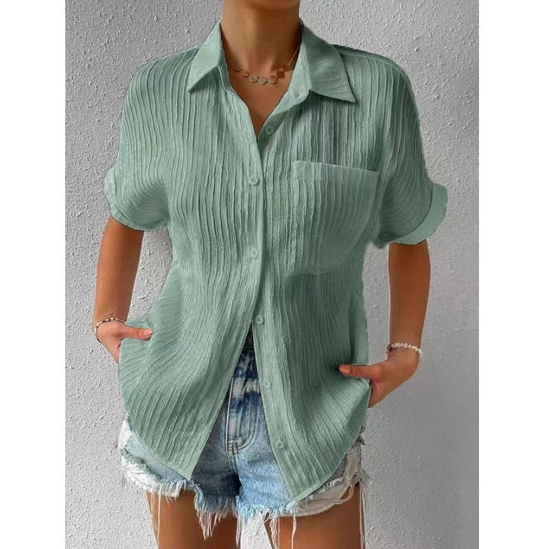 Women’s Lightweight Cotton Button-Up Shirt