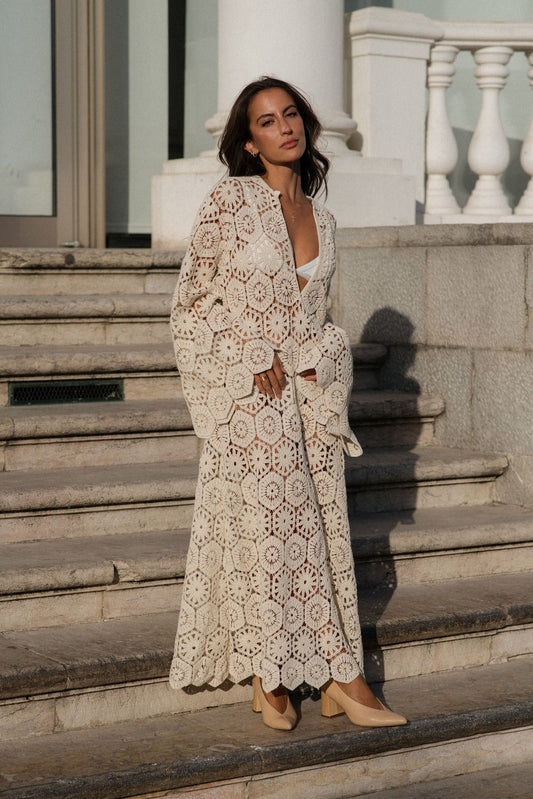 Finley | Long Lace Dress With Elegant Floral Pattern for Women