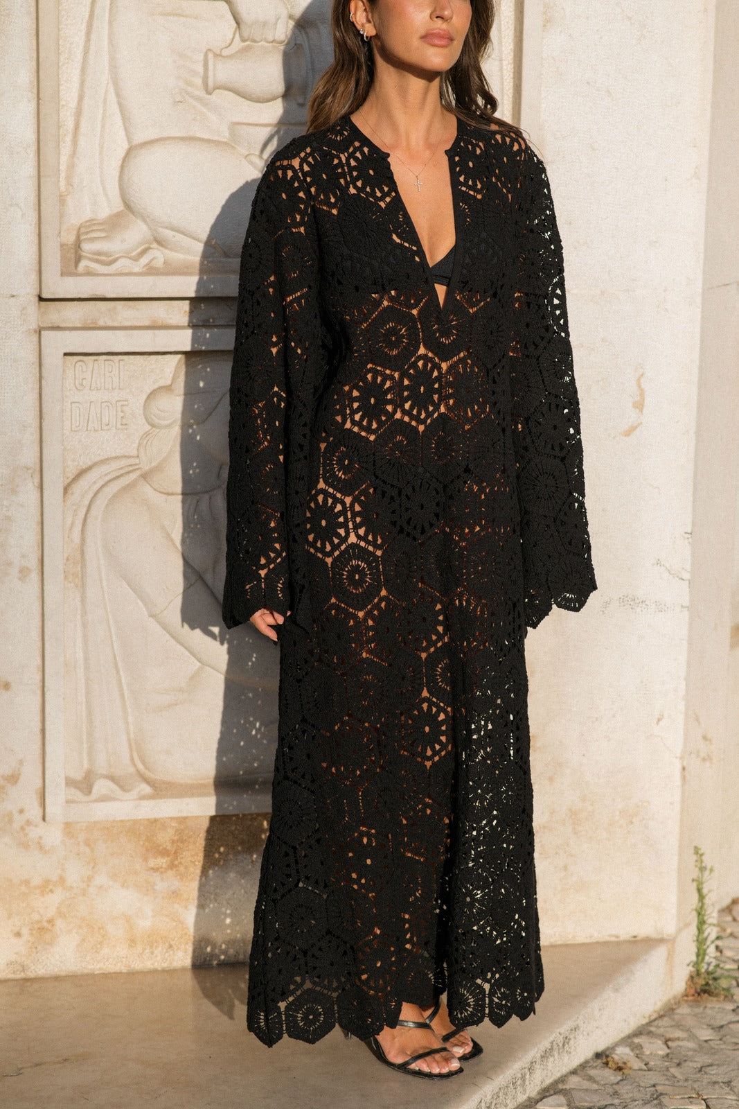 Finley | Long Lace Dress With Elegant Floral Pattern for Women