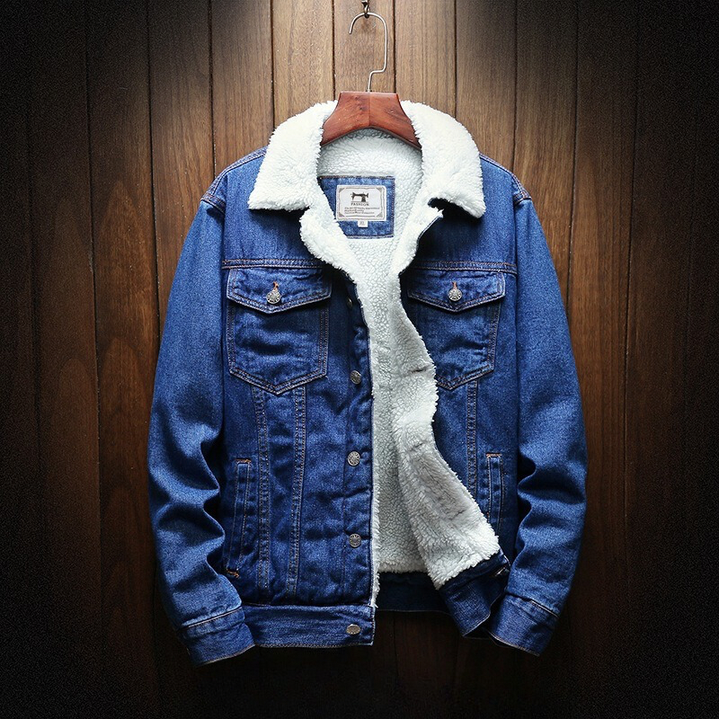 Men’s Denim Jacket with Warm Sherpa Lining