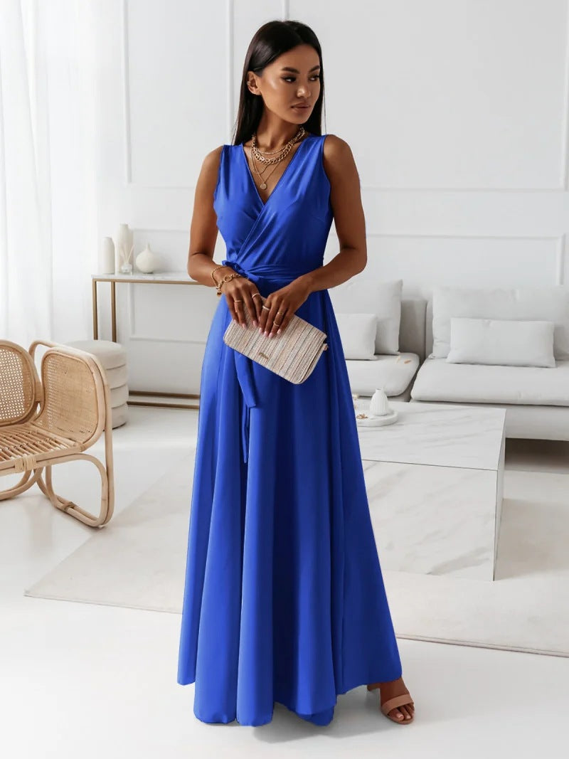 Stylish Maxi Dress with Tie-Waist for Women