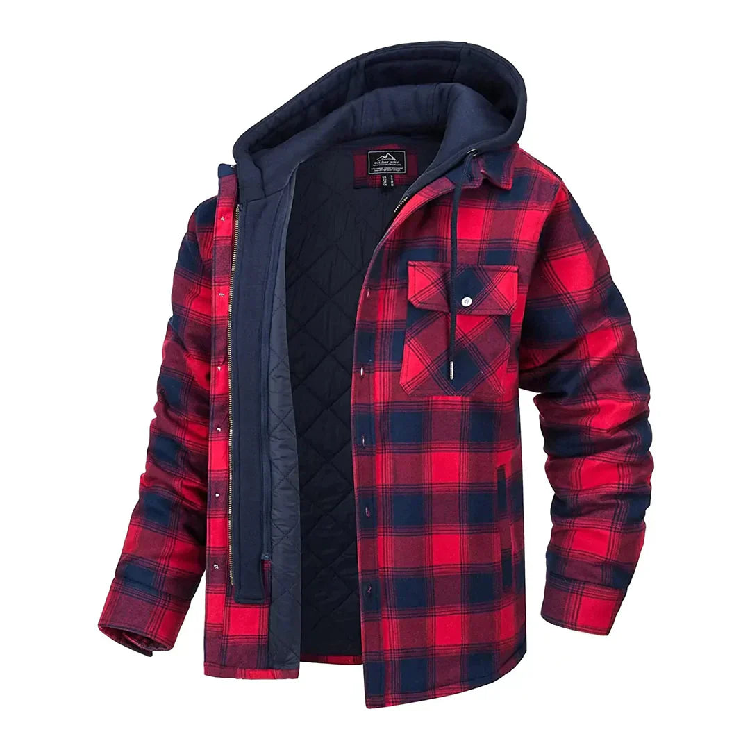 Ender | Men's Hooded Plaid Jacket with Classic Design