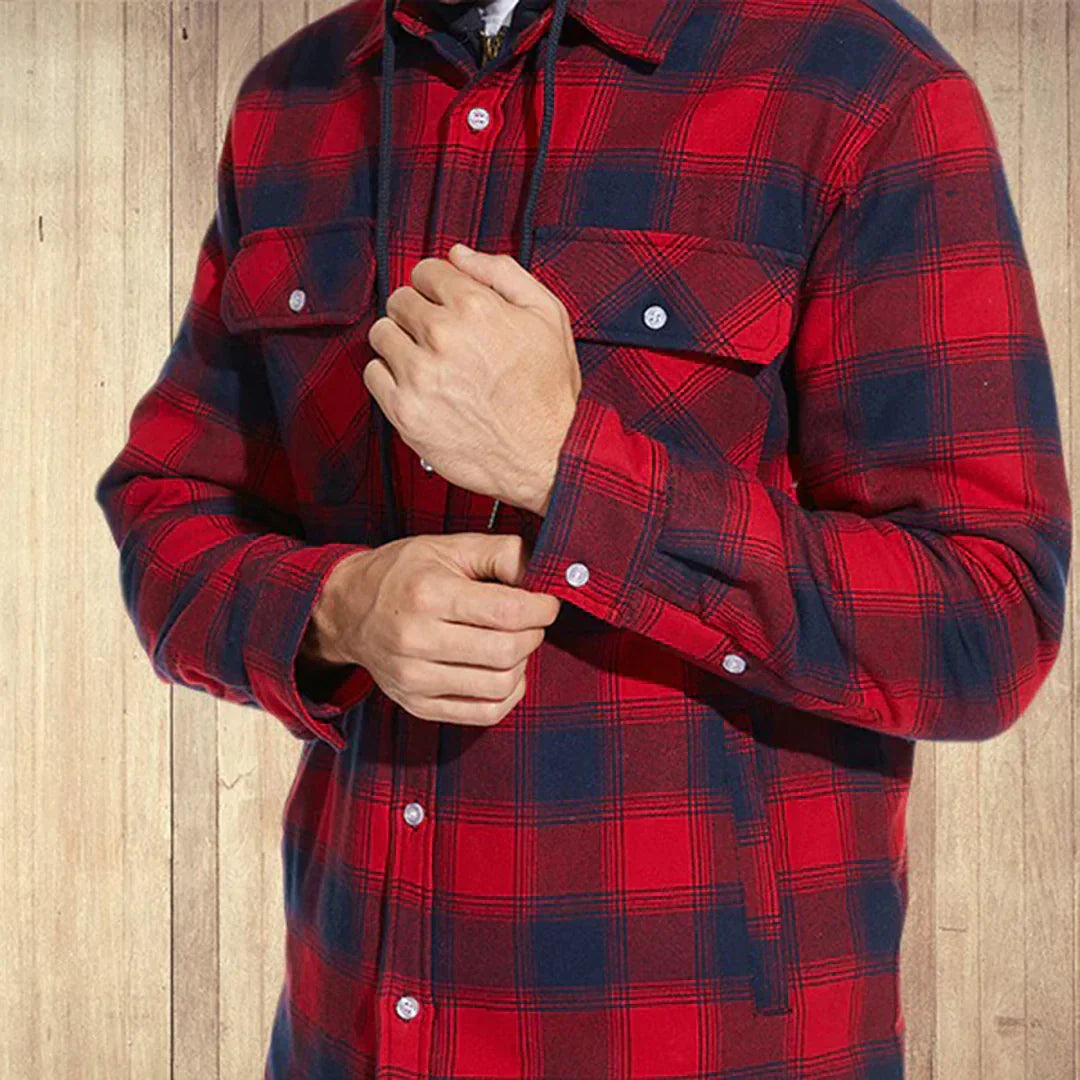 Ender | Men's Hooded Plaid Jacket with Classic Design