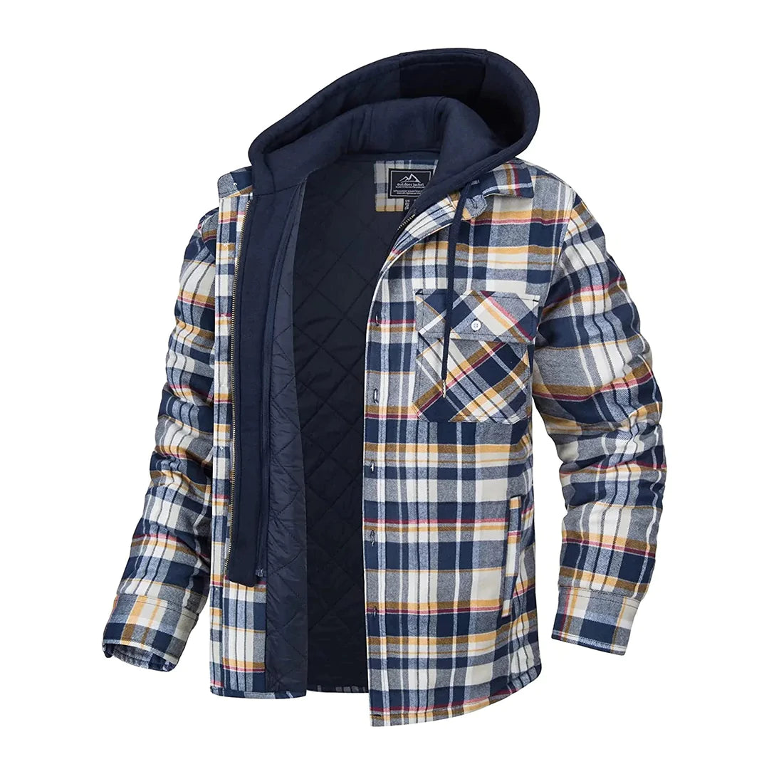 Ender | Men's Hooded Plaid Jacket with Classic Design