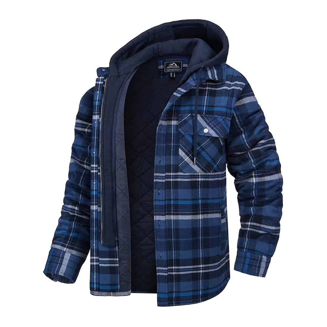 Ender | Men's Hooded Plaid Jacket with Classic Design