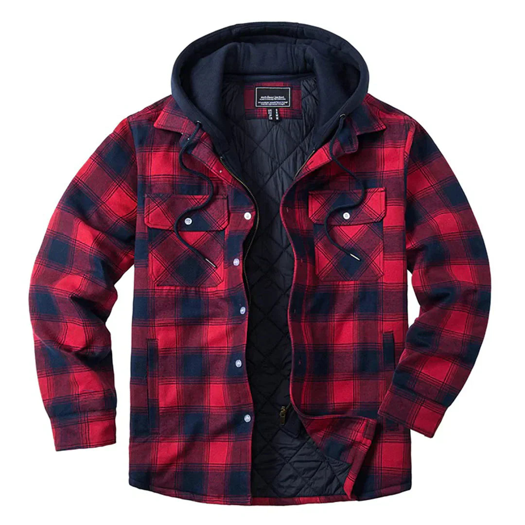 Ender | Men's Hooded Plaid Jacket with Classic Design