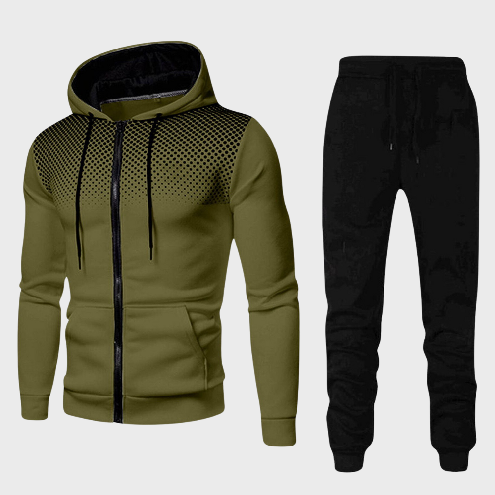 Herleif | Men's Tracksuit with Hooded Vest and Slim Fit Design
