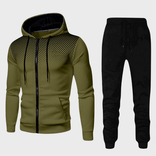 Herleif | Men's Tracksuit with Hooded Vest and Slim Fit Design