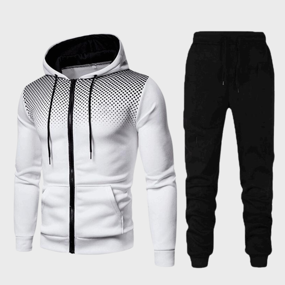 Herleif | Men's Tracksuit with Hooded Vest and Slim Fit Design