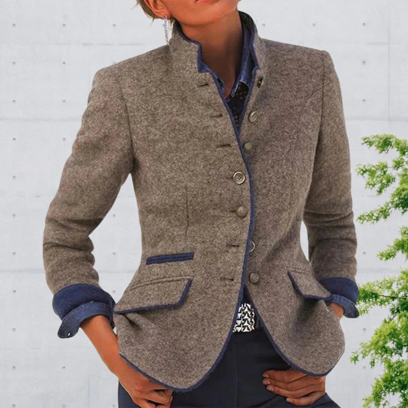 Women’s Vintage Wool Blazer with Button Detailing