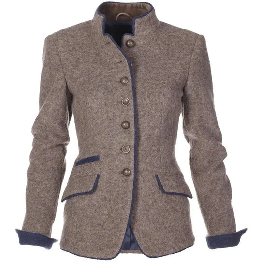 Women’s Vintage Wool Blazer with Button Detailing