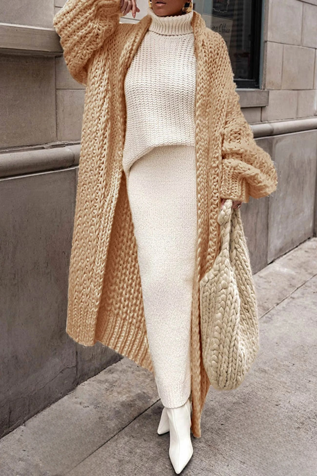 Women’s Chunky Knit Maxi Cardigan