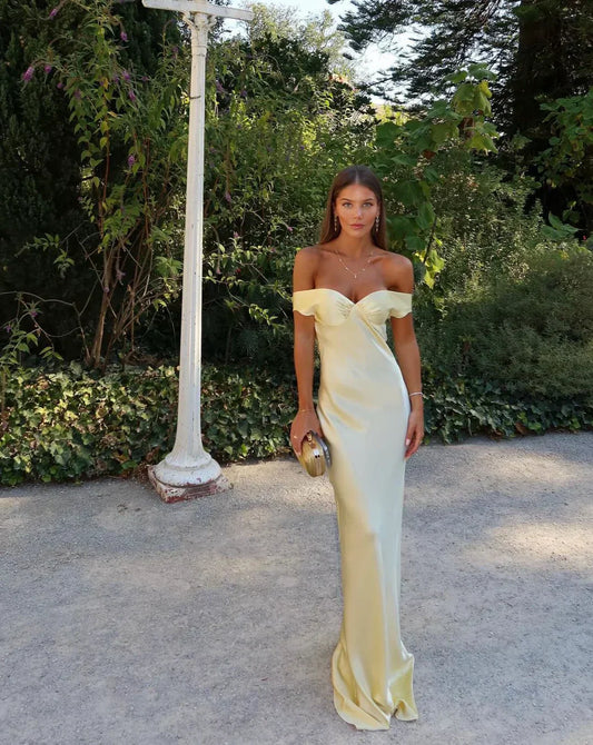 Faye | Satin Backless Maxi Dress for Women