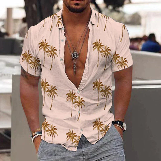 Lugos | Tropical Palm Print Shirt For Men
