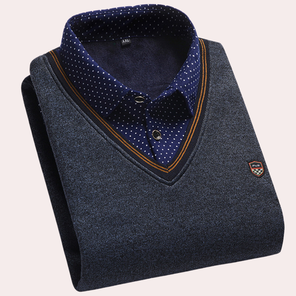 Norbert | Shirt Collar Sweater in Soft Breathable Fabric for Men