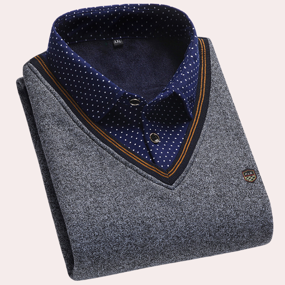 Norbert | Shirt Collar Sweater in Soft Breathable Fabric for Men