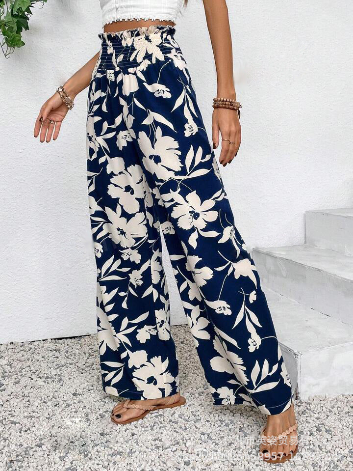 Rubi | High-Waisted Wide-Leg Pants with Floral Print for Women