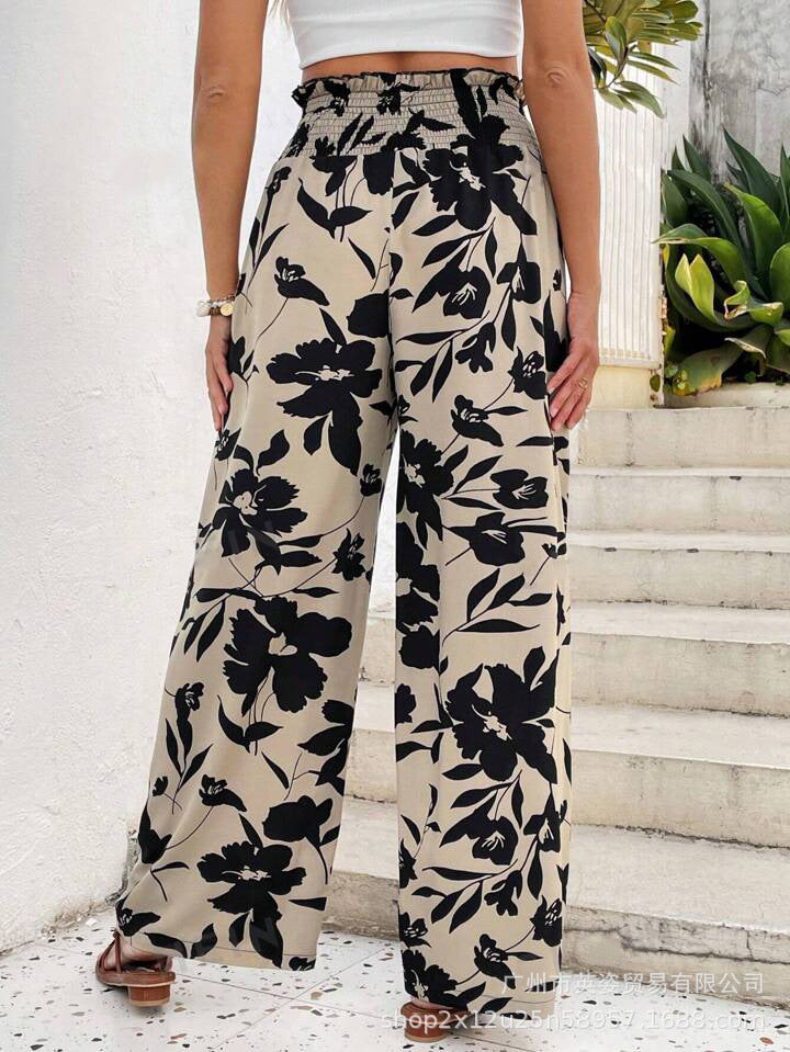 Rubi | High-Waisted Wide-Leg Pants with Floral Print for Women