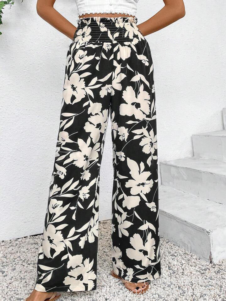 Rubi | High-Waisted Wide-Leg Pants with Floral Print for Women