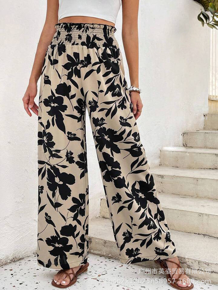 Rubi | High-Waisted Wide-Leg Pants with Floral Print for Women