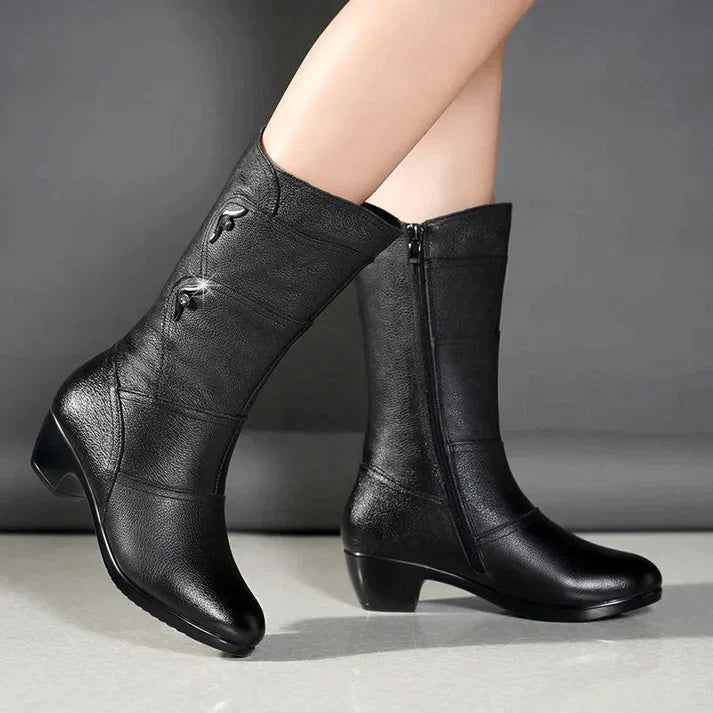 Mariselle | Black Warm Winter Boots for Women