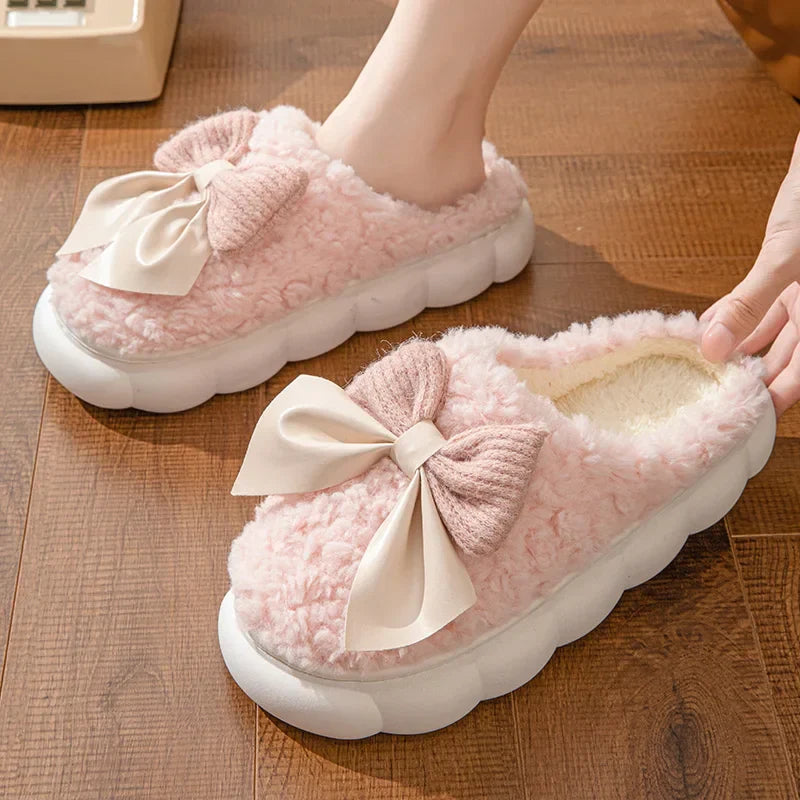 Celestia | Soft Slippers With Bow Detail for Women