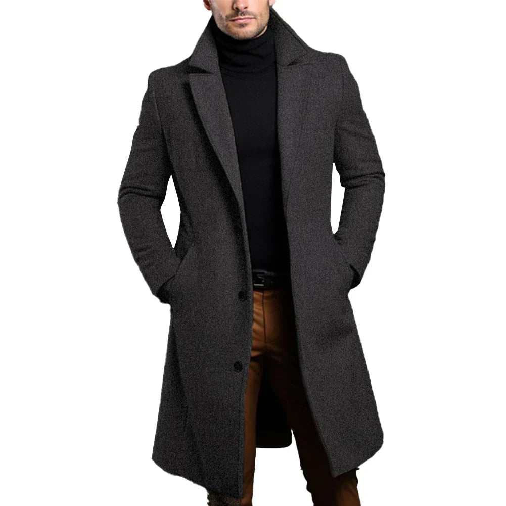 Lamar | Long Smart Coat with Timeless Elegance for Men