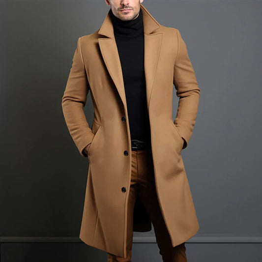 Lamar | Long Smart Coat with Timeless Elegance for Men