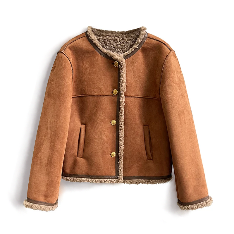 Novara | Luxurious Suede Winter Charm Jacket for Women