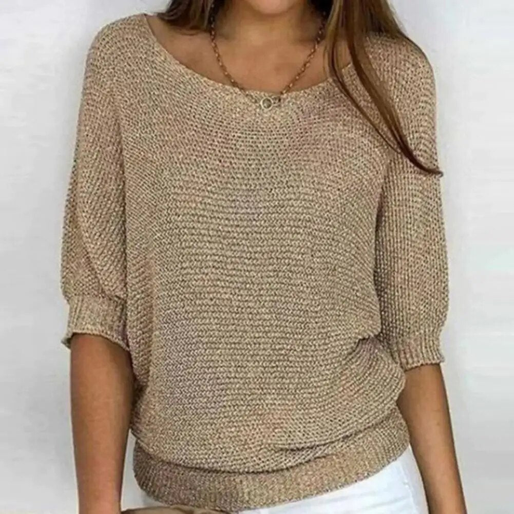 Ameliora | Classic 3/4 Sleeve Knit Sweater for Women
