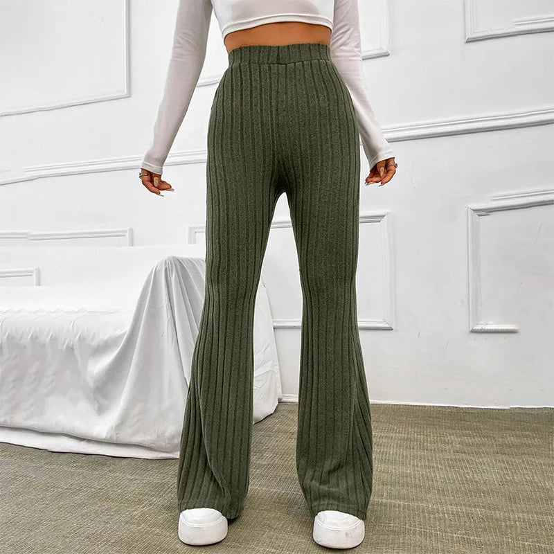 Noah | High-Waisted Ribbed Flare Pants for Women