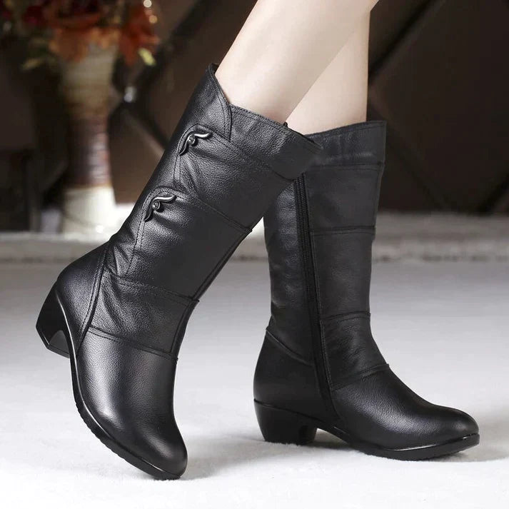 Mariselle | Black Warm Winter Boots for Women