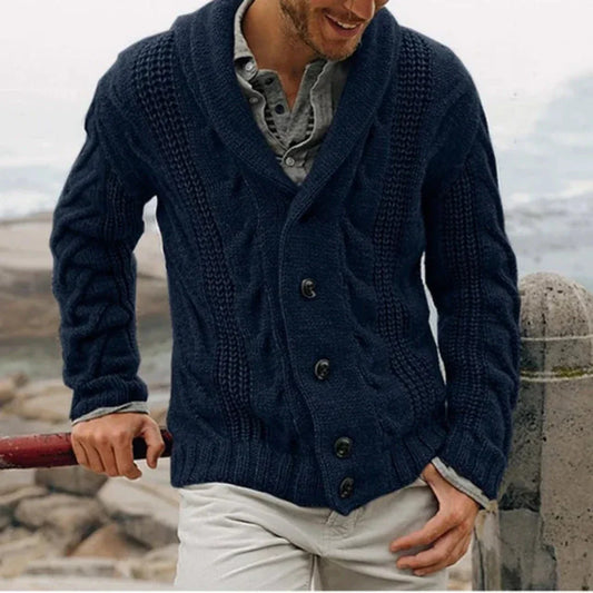 Harizo | Cable Knit Cardigan with Long Sleeves for Men