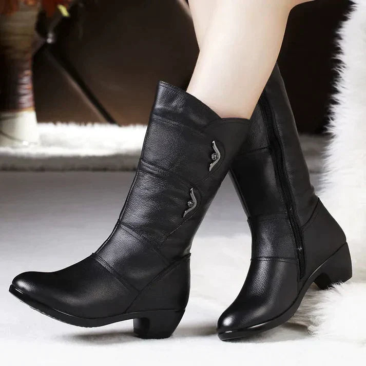 Mariselle | Black Warm Winter Boots for Women
