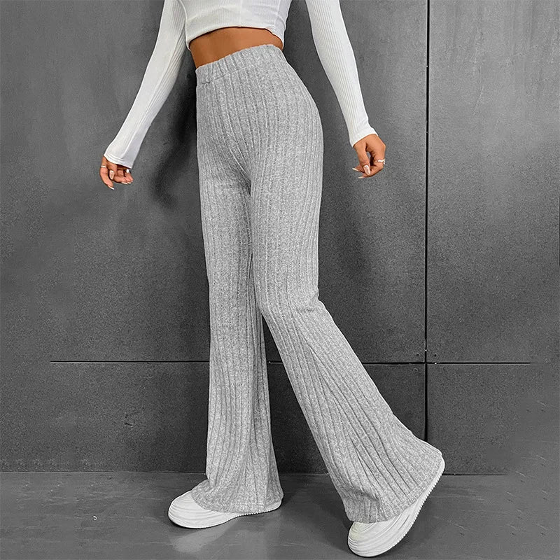 Noah | High-Waisted Ribbed Flare Pants for Women