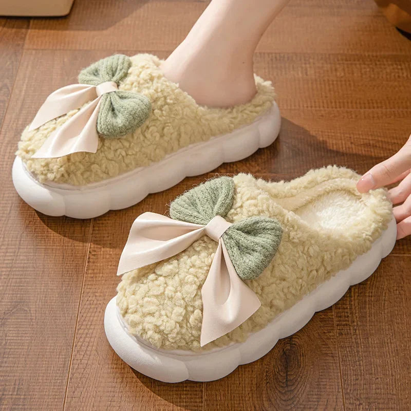 Celestia | Soft Slippers With Bow Detail for Women