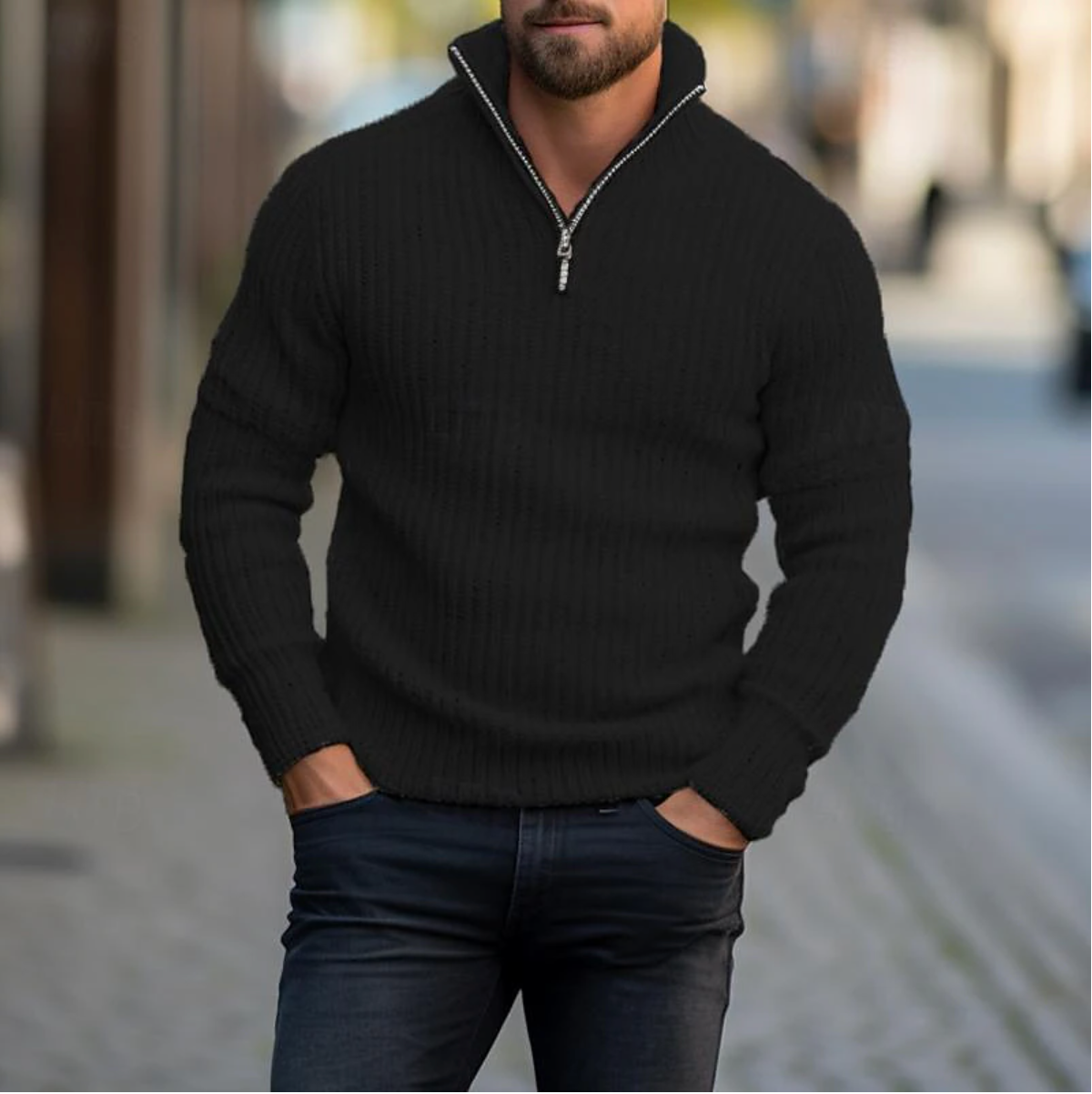 Peter | Men's Stylish and Functional Zip-Up Sweater