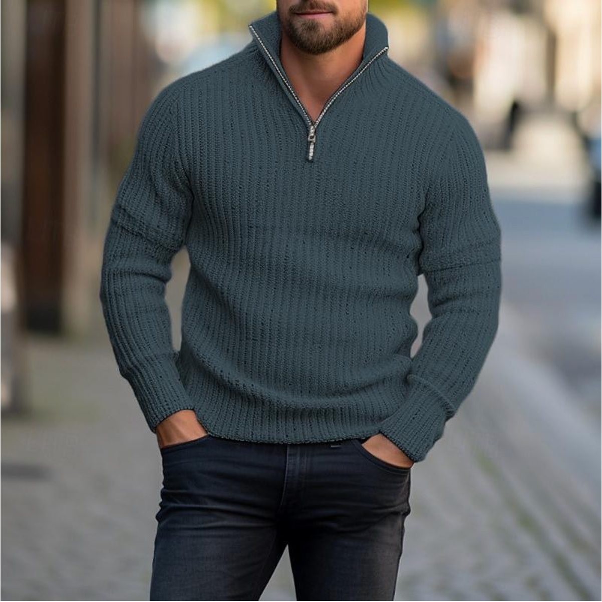 Peter | Men's Stylish and Functional Zip-Up Sweater
