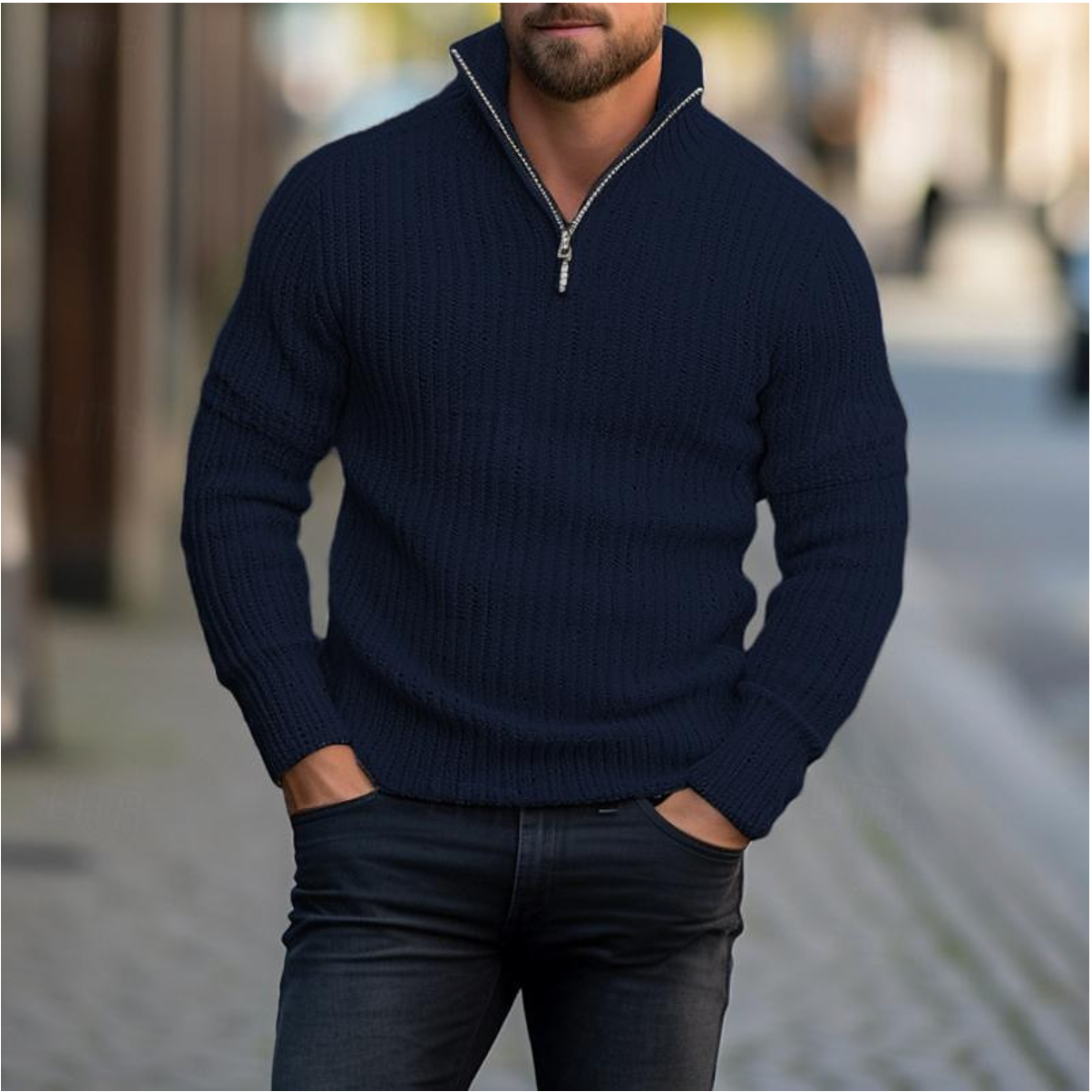 Peter | Men's Stylish and Functional Zip-Up Sweater