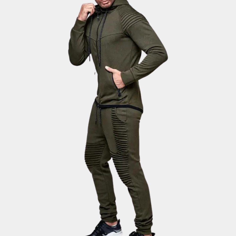 Arek | Stylish Men's Tracksuit with Hooded Vest and Sweatpants