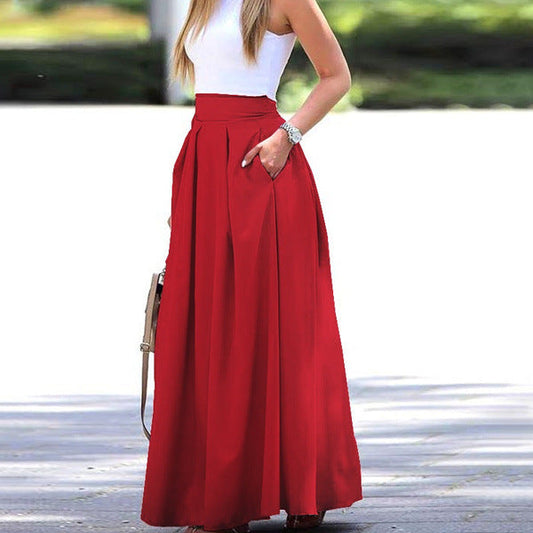 Felicity | High-Waisted Pleated Skirt in Solid Color for Women