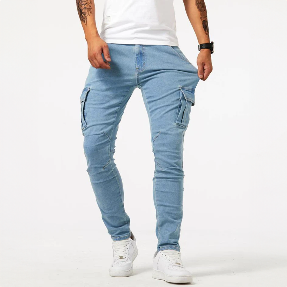 Ansel | Relaxed Fit Stretch Cargo Jeans for Men